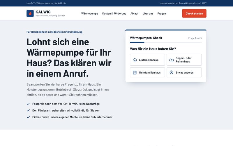 Vorschau der Beispielseite Kalwig Haustechnik