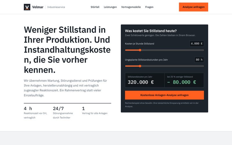 Vorschau der Beispielseite Velmar Industrieservice